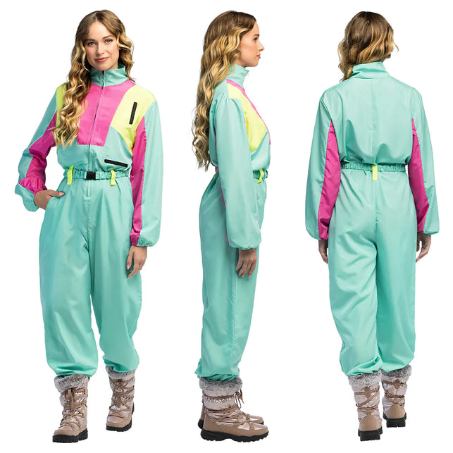 Boland Skipak Snow Blizzard Babe - Groen Retro Skipak Dames | Jaren 80 Foute Kleding