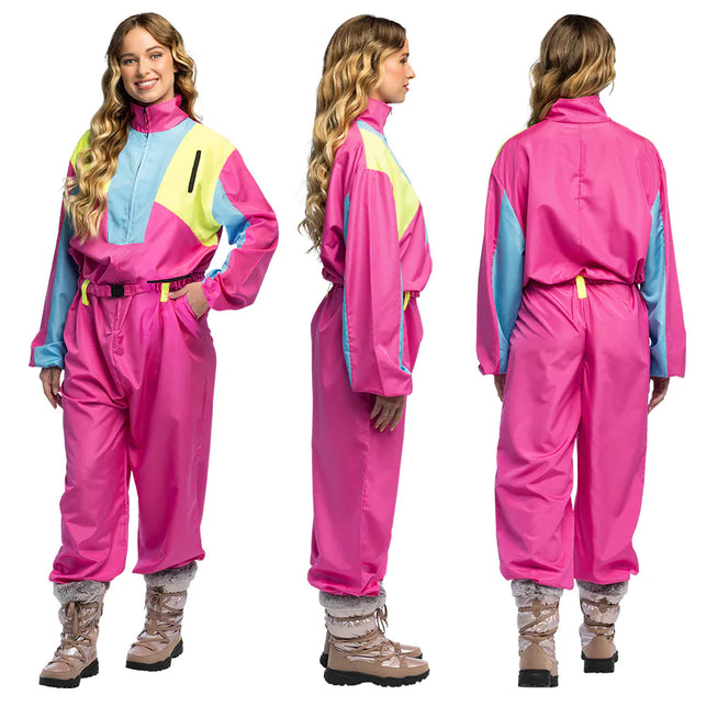 Boland Skipak Snow Glow Babe - Roze Retro Skipak Dames | Jaren 80 Foute Kleding