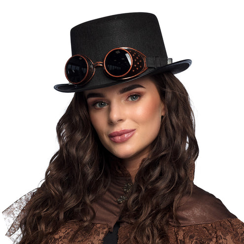 Boland Steampunk hoed met bril