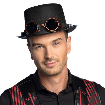 Boland Steampunk hoed met bril