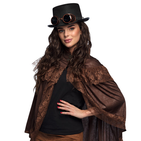 Boland Steampunk hoed met bril