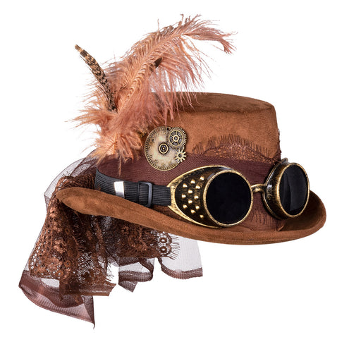 Boland Steampunkhoed bruin Specspunk de luxe