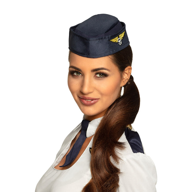 Boland Stewardess hoed blauw