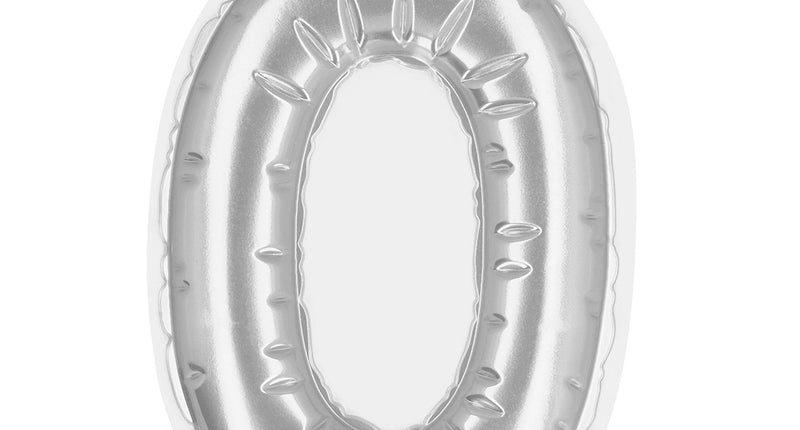 Boland Sticker Folieballon '0' zilver
