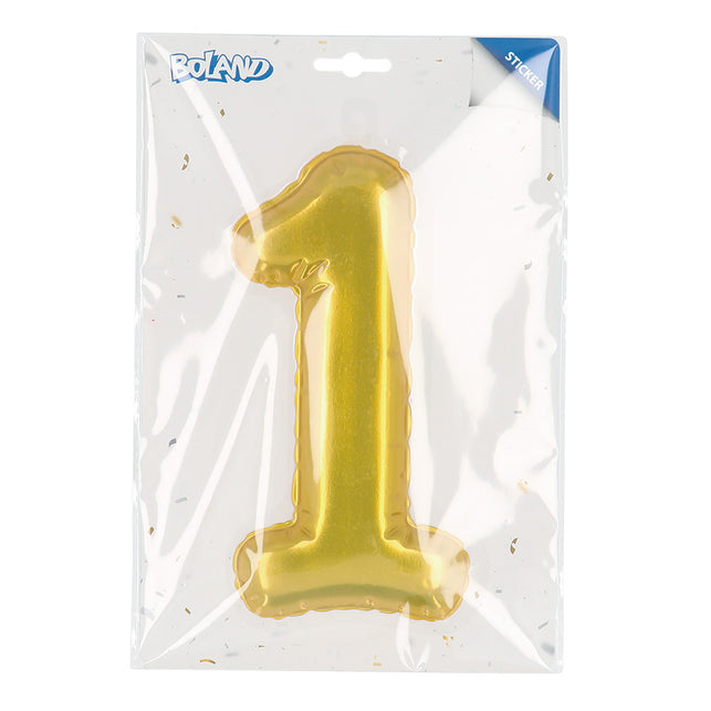 Boland Sticker Folieballon '1' goud