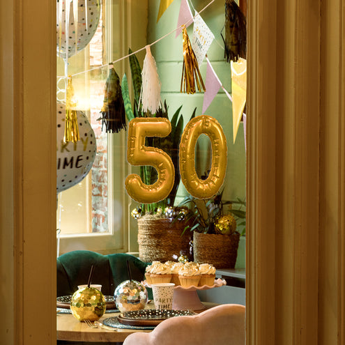 Boland Sticker Folieballon '2' goud