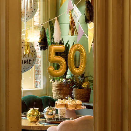 Boland Sticker Folieballon '4' goud