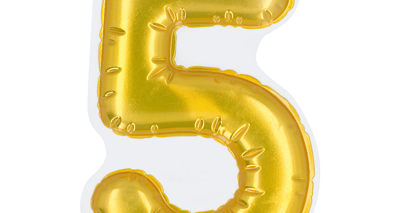 Boland Sticker Folieballon '5' goud