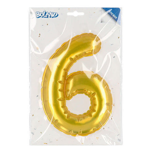 Boland Sticker Folieballon '6' goud