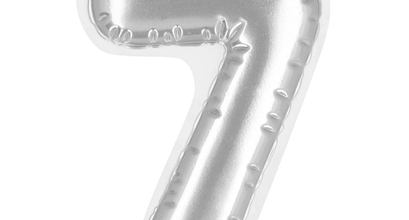 Boland Sticker Folieballon '7' zilver