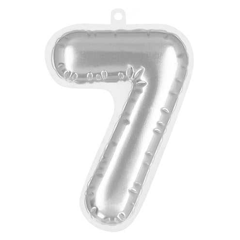 Boland Sticker Folieballon '7' zilver