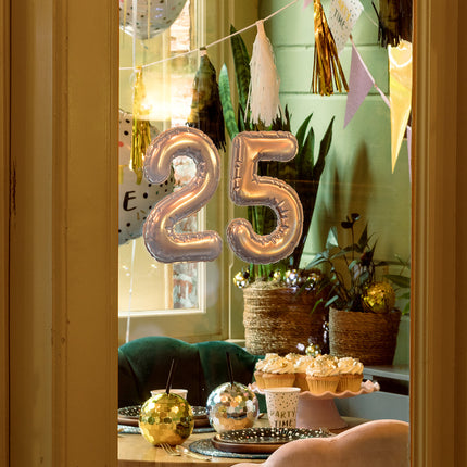 Boland Sticker Folieballon '7' zilver