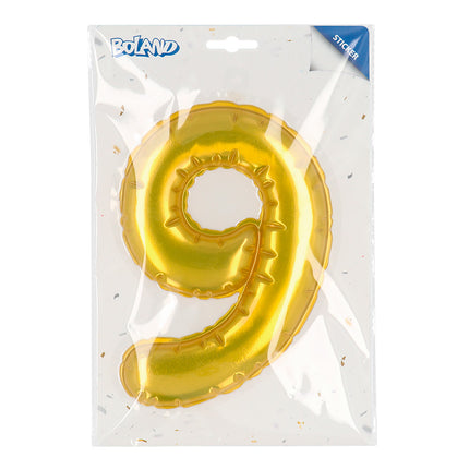 Boland Sticker Folieballon '9' goud