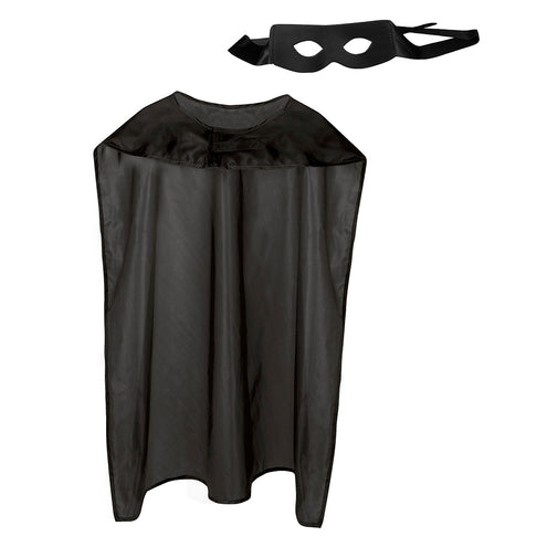Boland Super held cape en masker set zwart