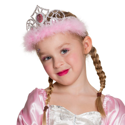 Boland Tiara Jasmine roze marabou