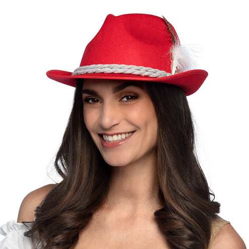 Boland Tiroler hoed rood Hansi