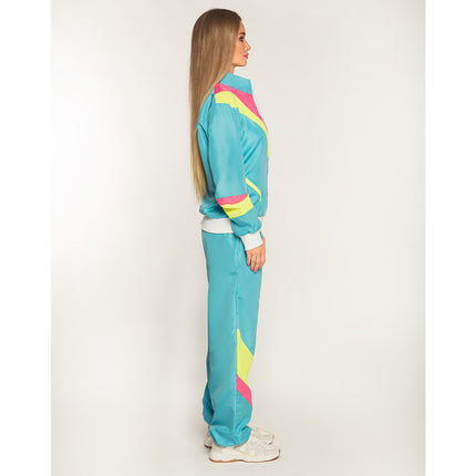 Boland Trainingspak Retro babe neon blauw