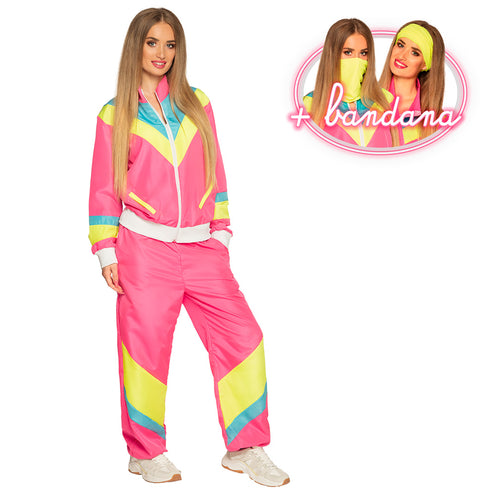 Boland Trainingspak Retro babe neon roze