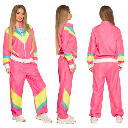 Boland Trainingspak Retro babe neon roze
