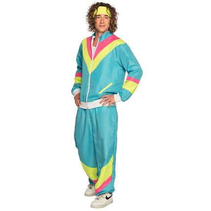 Boland Trainingspak Retro dude neon blauw