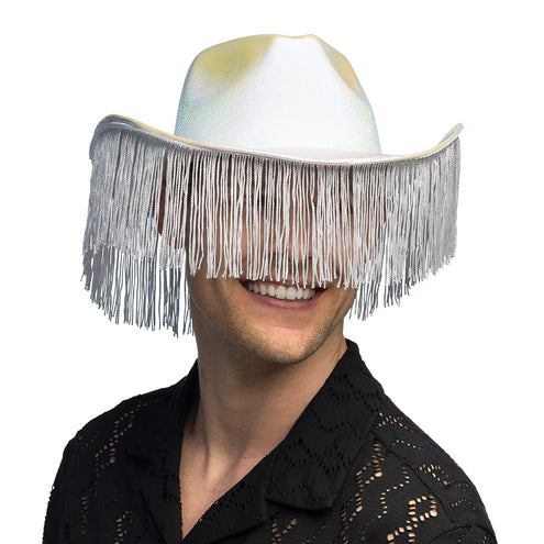Boland Witte cowboyhoed met franjes Fabulous