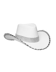 Boland Witte cowboyhoed met glitters
