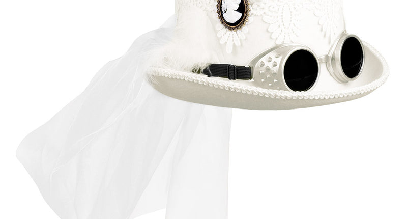 Boland Witte Steampunkhoed Marrypunk