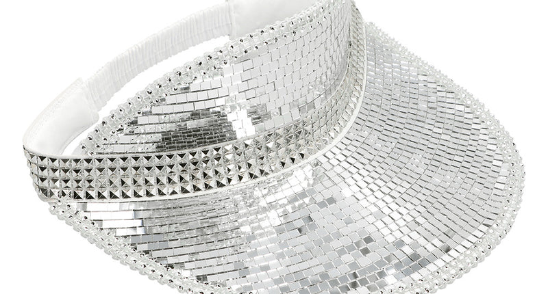 Boland Zilveren spiegel zonneklep glitter pailletten