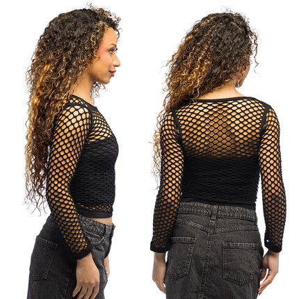 Boland Zwart visnet shirt Temptation dames (M / L/XL)