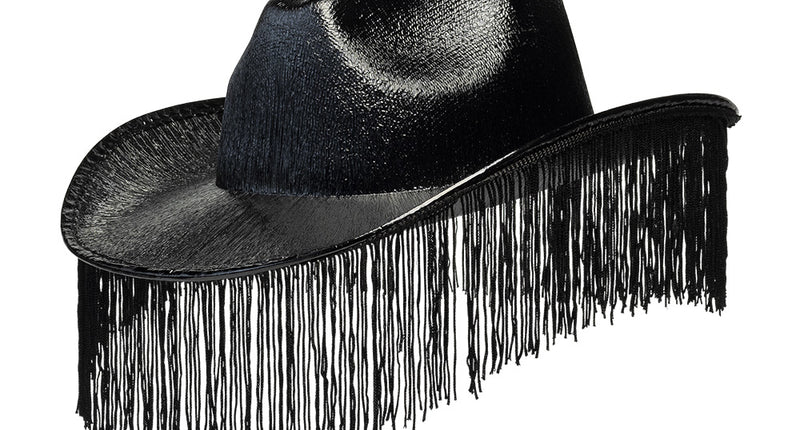 Boland Zwarte cowboyhoed met franjes Fabulous