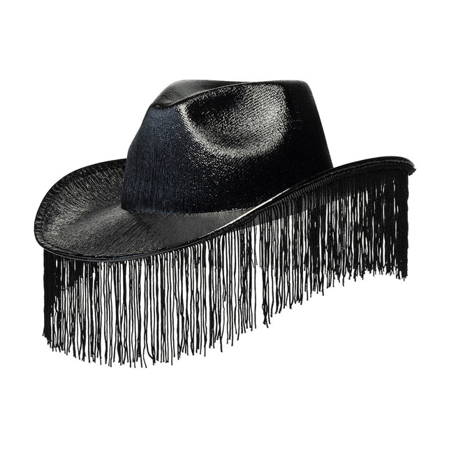 Boland Zwarte cowboyhoed met franjes Fabulous