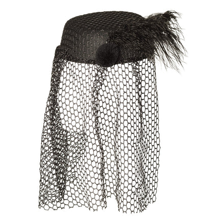 Boland Zwarte hoed met sluier Emmy