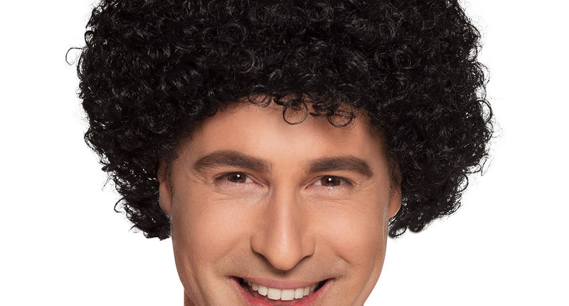 Boland Zwarte krul pruik Pop