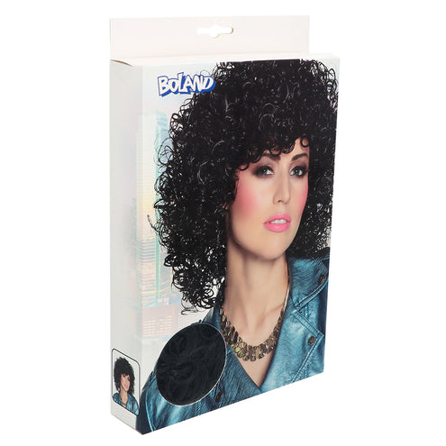 Boland Zwarte krullenpruik Club