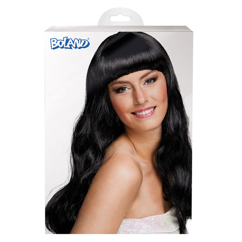 Boland Zwarte pruik lang golvend haar Chique