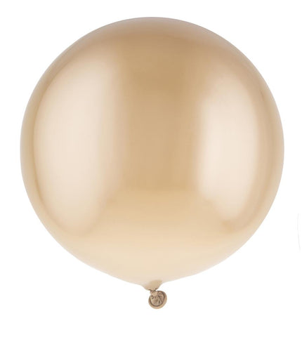 Chrome ballon goud opgeblazen, ronde latexballon van 35 cm met spiegelende metaalglans
