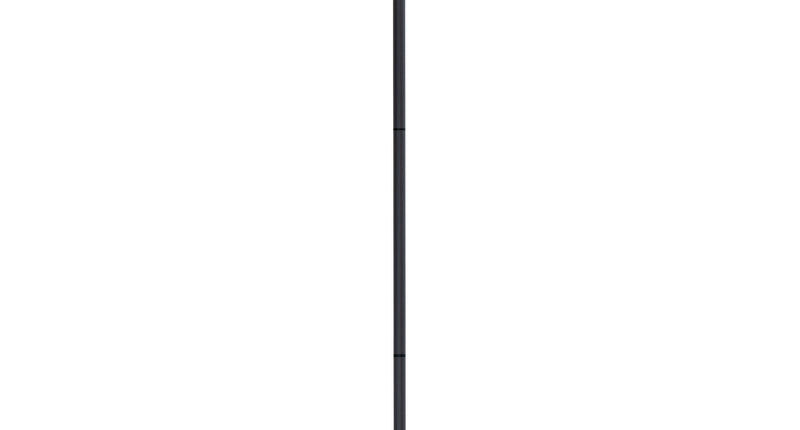 Donderstaf 120 cm met licht: zwarte pvc steel met witte bol met grijze barsten, voor Halloween