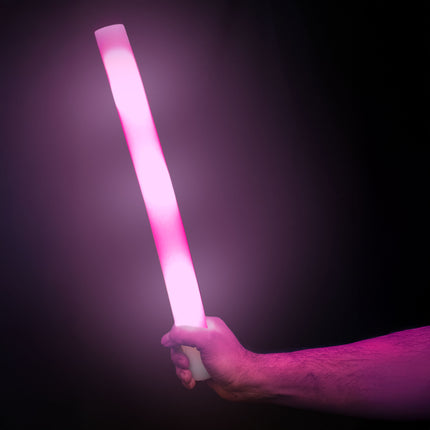 Foam stick led in roze stand, lichtgevende staaf voor een discofeest