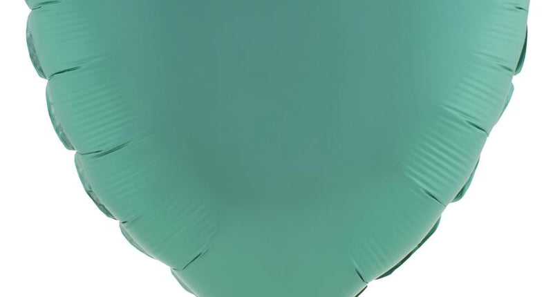 Folieballon hart groen van 52,7 x 46 cm, effen mat groen met vultuitje onderaan