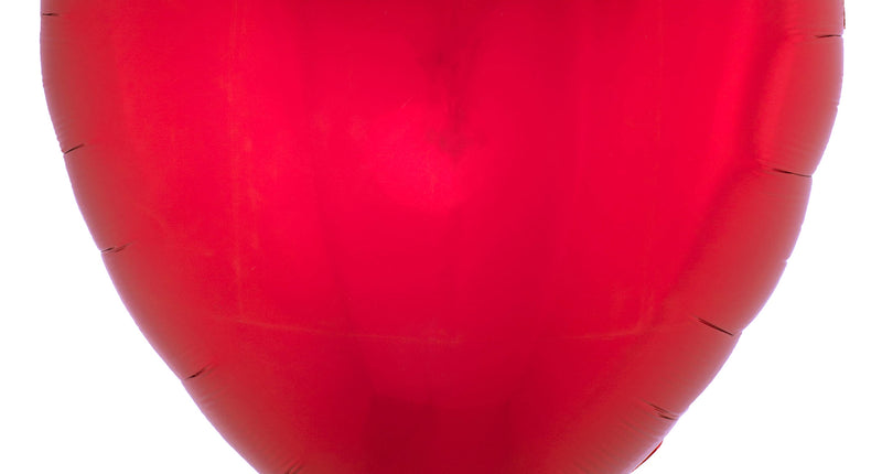 Folieballon hart rood van 76 cm, effen rood met gesealde rand, versiering voor bruiloft of Valentijnsdag