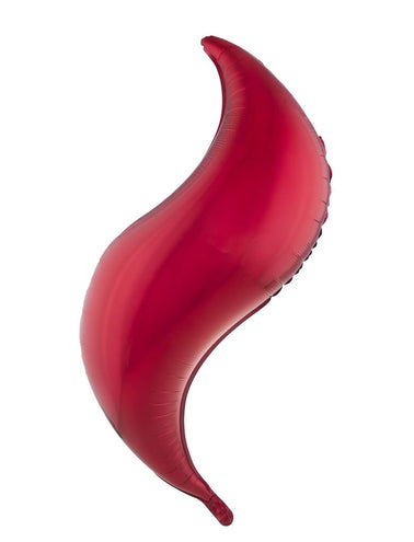 Folieballon S-vorm rood van 102 cm, glanzend folie met golvende curve voor feestversiering