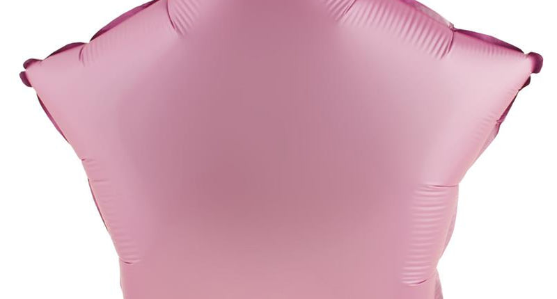 Folieballon ster roze met vijf punten en vulopening onderaan, 18 inch feestversiering