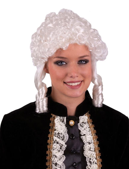 Funny Fashion Barok pruik wit dames