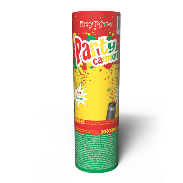 Funny Fashion Confetti kanon rood geel groen Limburg