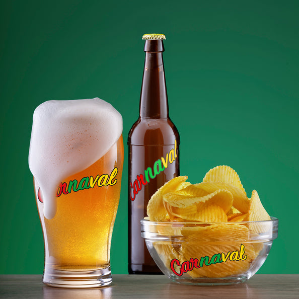 Funny Fashion Fles stickers rood geel groen carnaval