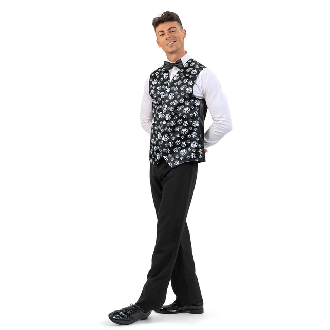Funny Fashion Gilet dobbelstenen zwart/wit
