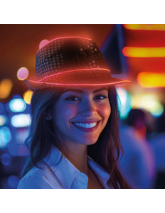 Funny Fashion Glitterhoed pailleten met licht blauw