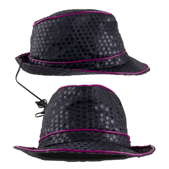 Funny Fashion Glitterhoed pailleten met licht roze