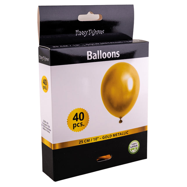 Funny Fashion Gouden metallic ballonnen 40st