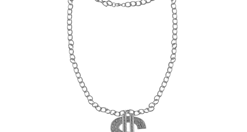 Funny Fashion Halsketting dollarteken goud of zilver